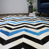 Cow Hide Rug - Herringbone Ocean