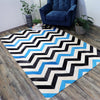 Cow Hide Rug - Herringbone Ocean