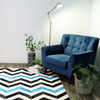 Cow Hide Rug - Herringbone Ocean