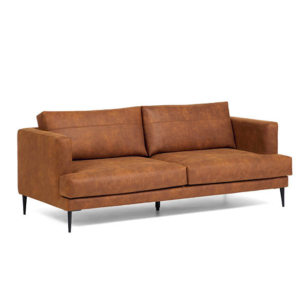 Tanya 2 Seater Sofa Upholstered In Light Brown 183 Cm