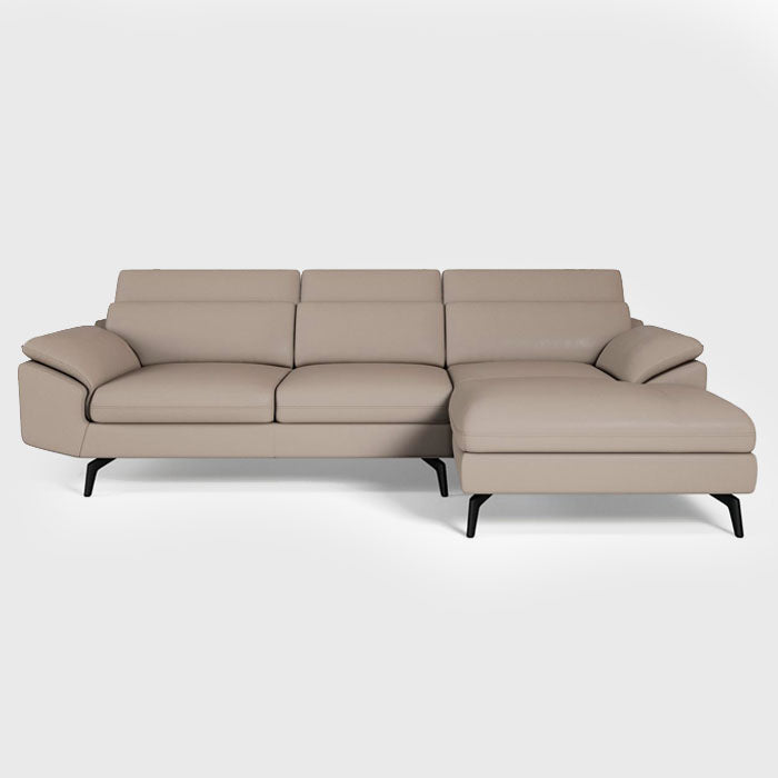 Paloma L-Shape Leather Sofa Sg | Customisable | Nook And Cranny