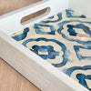 Mediterranean Indigo White Tray