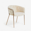 white fur dining gold legs furniture 